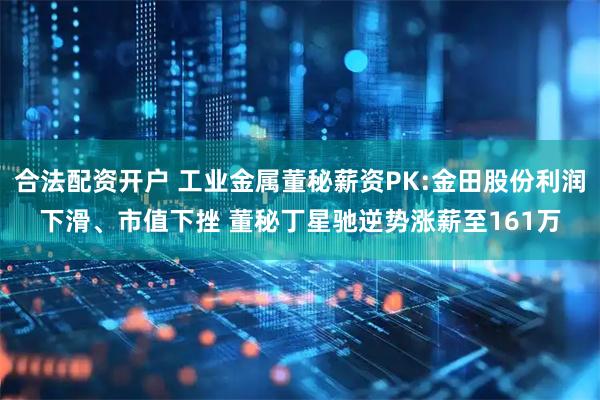 合法配资开户 工业金属董秘薪资PK:金田股份利润下滑、市值下挫 董秘丁星驰逆势涨薪至161万
