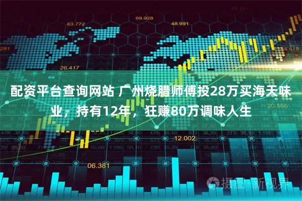 配资平台查询网站 广州烧腊师傅投28万买海天味业，持有12年，狂赚80万调味人生